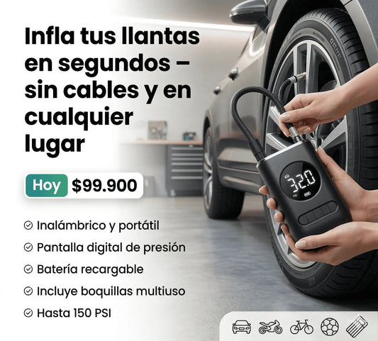 AiroGo: Inflado Rápido y Portátil para Llantas, Balones y Más